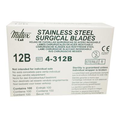 Surgical Blades – Stainless Steel, Sterile, 100/Box - Miltex by 