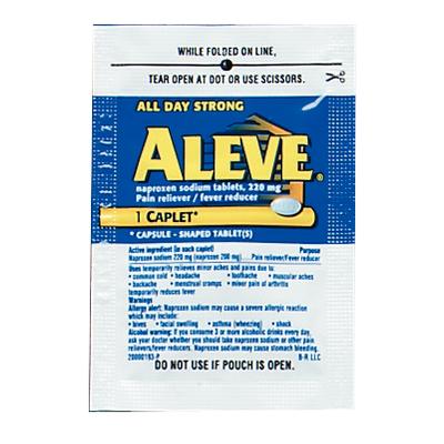 Single Dose Medicine Packets, 30 Packets/Box - Aleve Single Pack, 220mg,  1/Packet