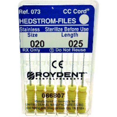 Hedstrom Files, 21 mm, 6/Pkg - Size 20, 25 mm, Yellow