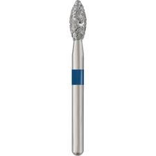 Patterson® Single-Use Diamond Burs – FG, Medium, Blue, Pointed Football, # 368, 2.3 mm Head Diameter, 5/Pkg