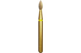 Instruments diamantés multicouches à usage multiple Alpen – FG, grain extra fin, jaune, forme oblongue à bout pointu, n° 368, 5/emb.