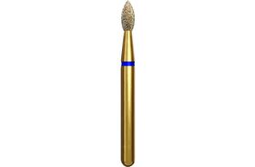 Instruments diamantés multicouches à usage multiple Alpen – FG, grain moyen, bleu, forme oblongue à bout pointu, n° 368