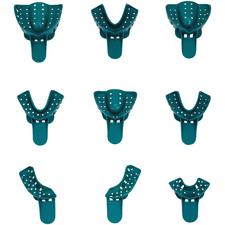 Patterson® Legacy Perforated Disposable Plastic Alginate Impression Trays – Green, 12/Pkg