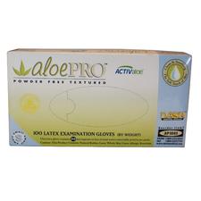 AloePRO™ Latex Examination Gloves – Powder Free, Textured, 100/Box, 10 Boxes/Case