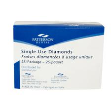 Patterson® Disposable Diamonds – FG, Fine, Red, Curettage Bevel End, 25/Pkg