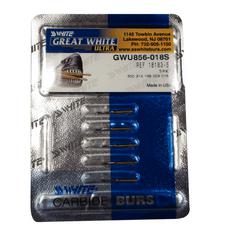 Great White® Ultra Carbide Burs – Round End Taper, FGSS, 5/Pkg