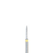 BluWhite Diamond™ Burs – FG, Fine, Yellow, Flame, Composite Finishing, # 4205L, 1.0 mm Diameter, 6.9 mm Length, 5/Pkg
