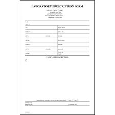 2-Part Laboratory Prescription Forms, 5-1/2" W x 8-1/2" H Form, 250 Sets/Pkg