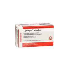 Lignospan® Anesthetic – Lidocaine Hydrochloride 2% with Epinephrine, 1.7 ml Cartridge, U.S.P. Standard 1:100,000, NDC 00362-1095-60, 50/Pkg