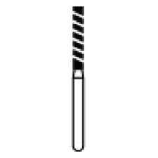 NTI® Turbo Diamond Burs – FG, Super Coarse, Black, Long Cylinder Flat End, # SC837L-T, 1.4 mm Diameter, 10.0 mm Length, 5/Pkg