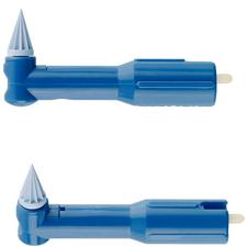 Polissoir classique pointu sans latex à angle à prophylaxie – Bleu, 100/emballage
