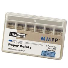 Pointes de papier absorbantes à marquage millimétrique – Boîte antidéversement, taille ISO, 200/emballage