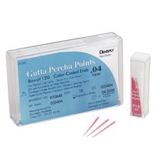 Gutta Percha Points – Tapered, Hand Rolled, Color Coded, 20 Points/Vial, 6 Vials/Box