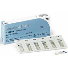 Pointes de papier endodontiques absorbantes - Tailles ISO standards, cône 0,02, boîte alvéolée stérile, 180/boîte