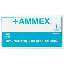 +Ammex Vinyl Exam Gloves – Powder Free, 100/Box