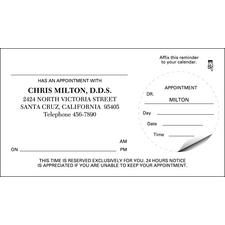 Circle Peel 'N' Stick Appointment Card, 3-1/2" W x 2" H, 500/Pkg