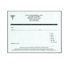 West Virginia Prescription Blanks – 1 Part, Personalized, 5-1/2" W x 4-1/4" H, 100 Sheets/Pad, 10 Pads/Pkg