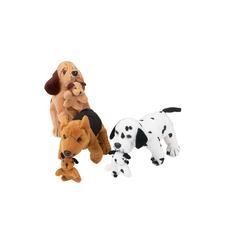 Plush Dogs Holding Pups, Assorted, Dogs 5" W x 4" H x 7" D, Puppy 2" W x 2" H, 12/Pkg