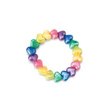 Heart Bead Bracelets, Multicolored, Stretches 1-1/2" - 2", 12/Pkg