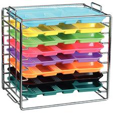 Stackable Tray Rack for Size B Trays with Lids – 14-1/2" x 14-1/8" x 9-3/4", Chrome