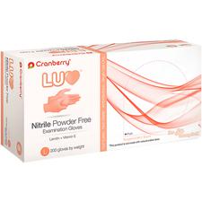 Cranberry Luv® Nitrile Exam Gloves – Tangerine- mint Scented, Large, Powder Free, 200/Box