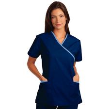 Fashion Seal Healthcare® Ladies’ Cross-Over Tunics with Contrasting Trim