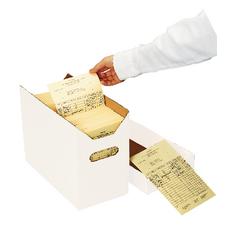 Ledger Card Storage Box, 6-1/2" W x 12-1/2" L x 9-1/2" D, Holds 1,200 5-1/2" W x 8-1/2" H Cards