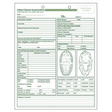 Initial Clinical Exam Forms, 110 lb Index, 8-1/2" x 11", 100/Pkg