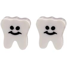 Tooth Smile Face Eraser, White, 1", 144/Pkg