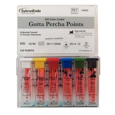 Standardized Gutta Percha Points – Assorted Sizes, 6 Vials of 20