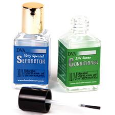 DVA Conditioner and Very Special Separator – Empty Labeled Glass Bottles, 1 oz, 2/Pkg with Brushes