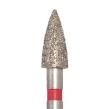 Diamond Instruments – FG, Fine, Red, Cone, Bevel End, 896F-025-FG, 2.5 mm Head Diameter, 5.5 mm Head Length, 5/Pkg