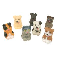 Cat and Dog Finger Puppets, Vinyl, Assorted, 2