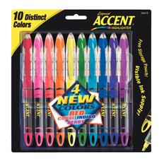 Liquid Accent Highlighters – Pen Style, 10/Set