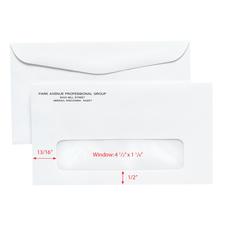 Single Window Envelopes – Self-Seal, Security-Lined, White, Personalized, 6-1/2" W x 3-5/8" H, 500/Pkg