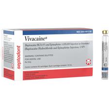 Chlorhydrate de bupivacaïne 0,5 % Vivacaine® et épinéphrine 1:200 000 injectable –  cartouche de 1,8 ml, 50/emballage