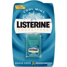 Listerine® Pocketpaks® Breath Strips – 24 Strip PocketPak, Cool Mint, 12/Pkg