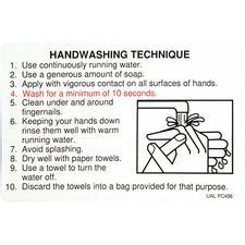 Handwashing Technique Label – 5/Pkg