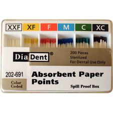 Absorbent Paper Points – Spill-Proof Box, Accessory Sizes, 200/Box