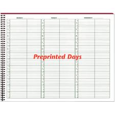 Preprinted Days Week-in-View Undated Wirebound Appointment Book, 11 x 8-1/2 15-min Intervals