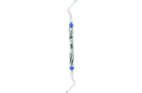 Curette longue dentelée – Petite, manche Twist