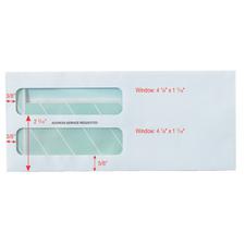 Double Window Envelopes with Service Endorsement, Self-Seal, Security-Lined, White, 8-7/8" W x 3-7/8" H, 500/Pkg