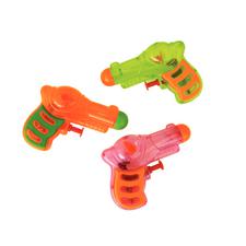 Plastic Neon Grip Squirt Guns, Assorted Colors, 4", 12/Pkg