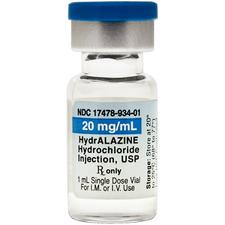 HydrALAZINE Hydrochloride – 20 mg/ml, 1 ml, Injection, 25/Pkg