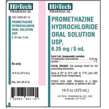 Promethazine Hydrochloride – 6.25 mg/5 ml Strength, Oral Solution, 1/Pkg