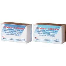 Chlorhydrate d'articaïne 4 % avec épinéphrine Orabloc® – Cartouches injectables de 1,8 mL, 50/emballage