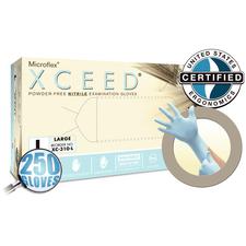 Gants d'examen XCEED™ en nitrile – Non poudrés, sans latex, bleus, 250/boîte