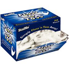 StaiNo® Floss ’N Toss Individually Wrapped Wax Flossers, 144/Pkg