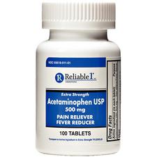 Acetaminophen – Tablets, 500 mg, 100/Pkg