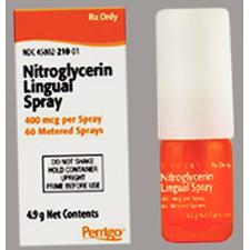Nitroglycerin Lingual Spray – Pump, 400 mcg Strength, 4.9 g Volume, 1/Pkg